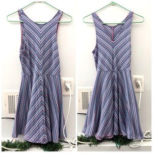 Vertically striped mini dress